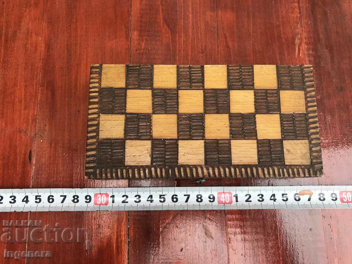 ANTIQUE MINI CHESS IN SOCA WOODEN BOX AND PIECES - 5