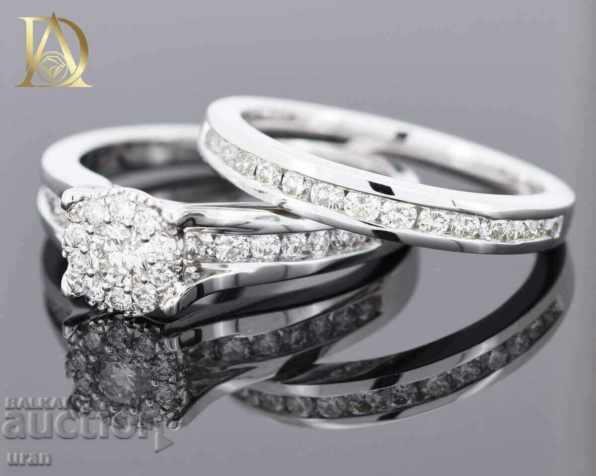 Нов Сет от Два Златни Пръстена с 1.04кт Естествени Брилянти с цена 3500.00 лв. | € 1789.52 Нов Сет от Два Златни Пръстена с 1.04кт Естествени Брилянти с цена 3500.00 лв. | € 1789.52