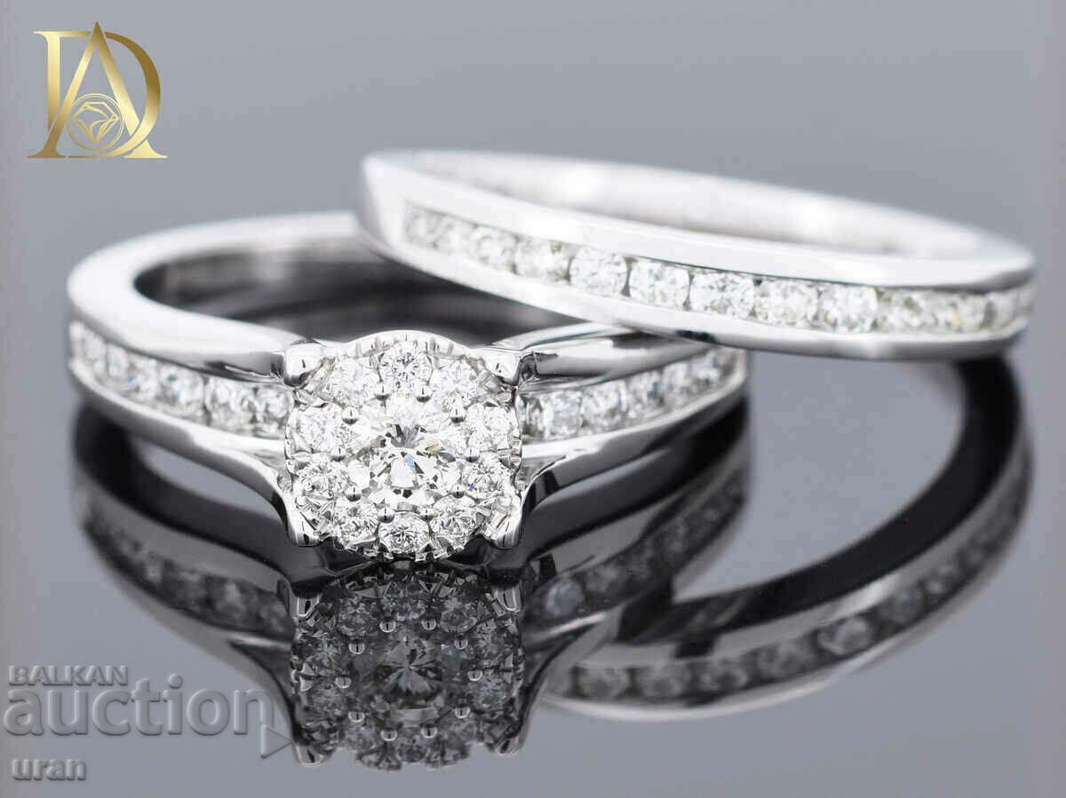 New Set of Two Gold Rings with 1.04ct Natural Diamonds