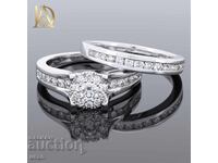 Set nou de două inele de aur cu diamante naturale de 1,04 ct