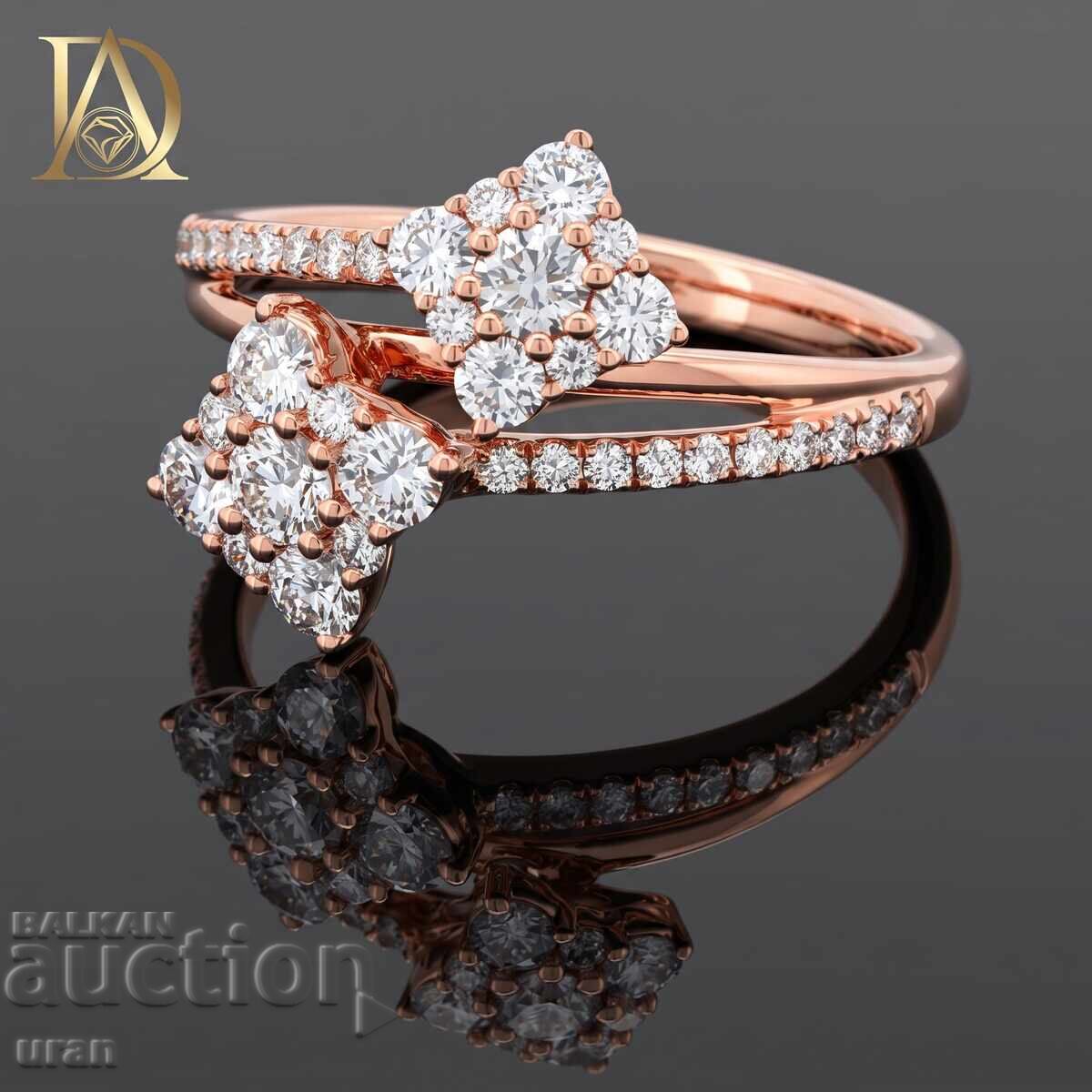 Inel de aur nou cu diamante naturale de 0,69 ct cu preț € 2000.00 | 3911.67 BGN