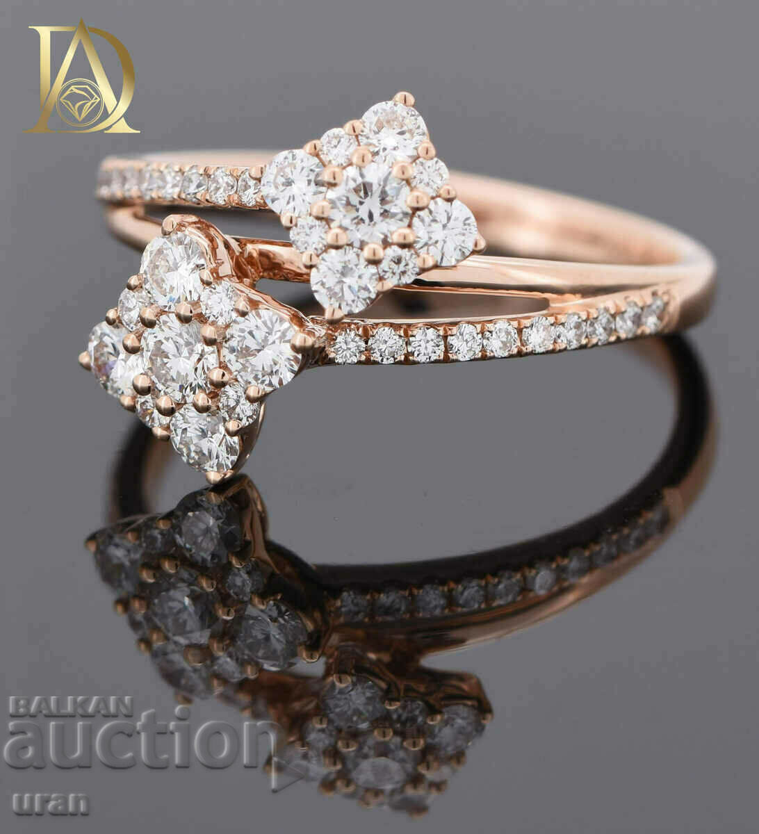 Auction New Gold Ring with 0.69ct Natural Diamonds Auction New Gold Ring with 0.69ct Natural Diamonds