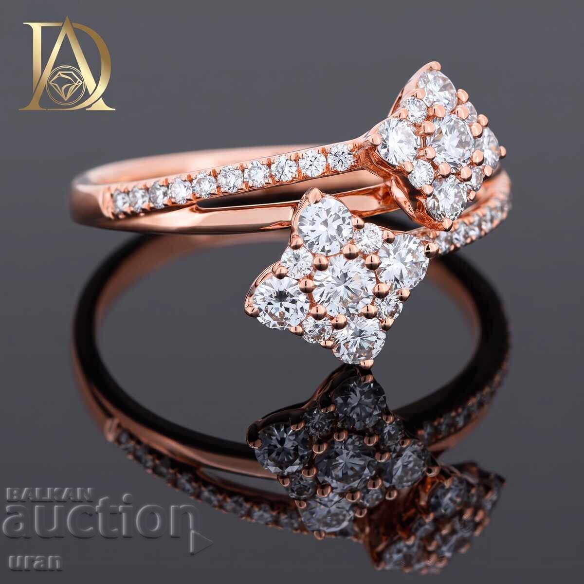 Licitație Inel de aur nou cu diamante naturale de 0,69 ct