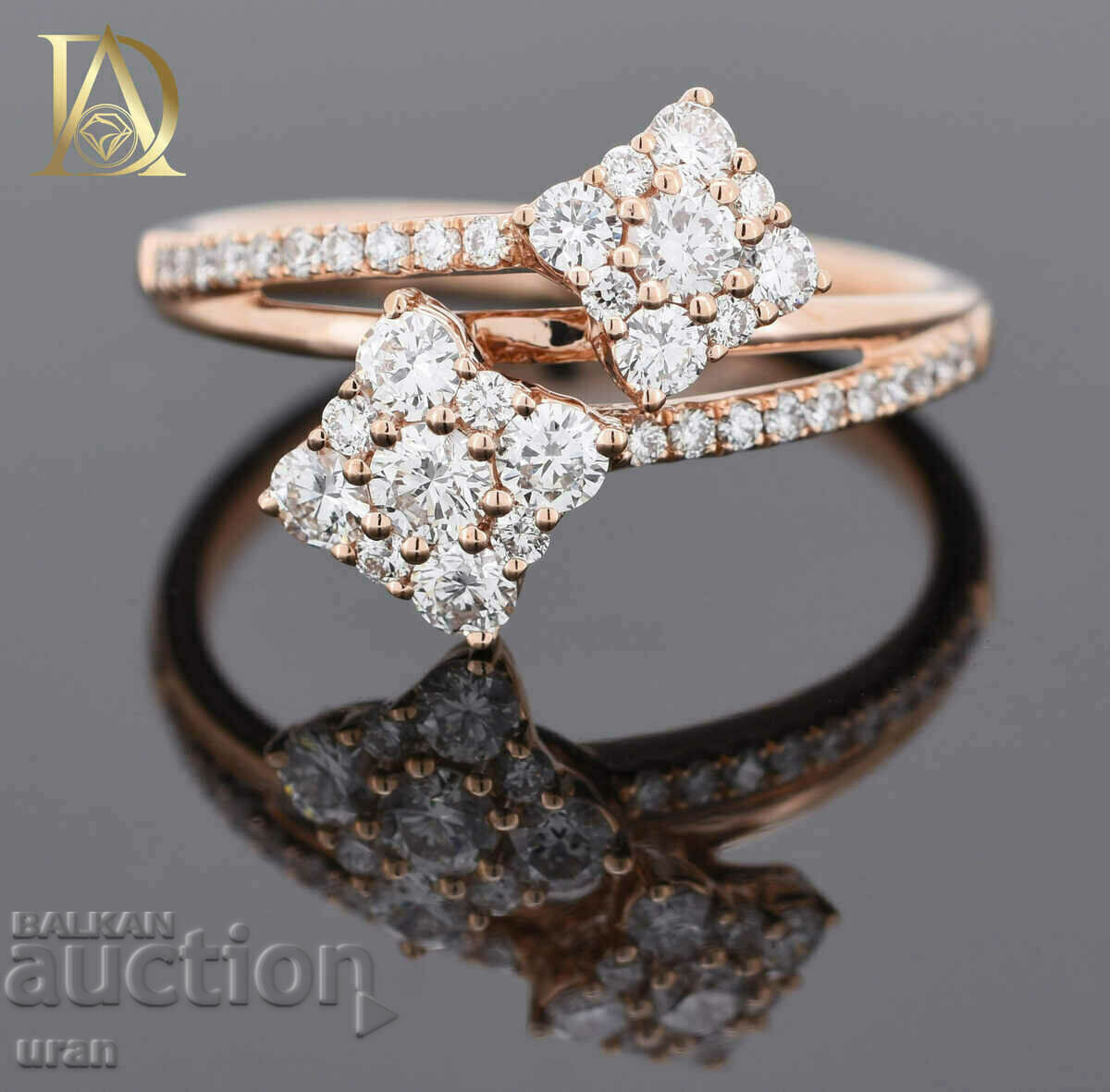 Inel de aur nou cu diamante naturale de 0,69 ct