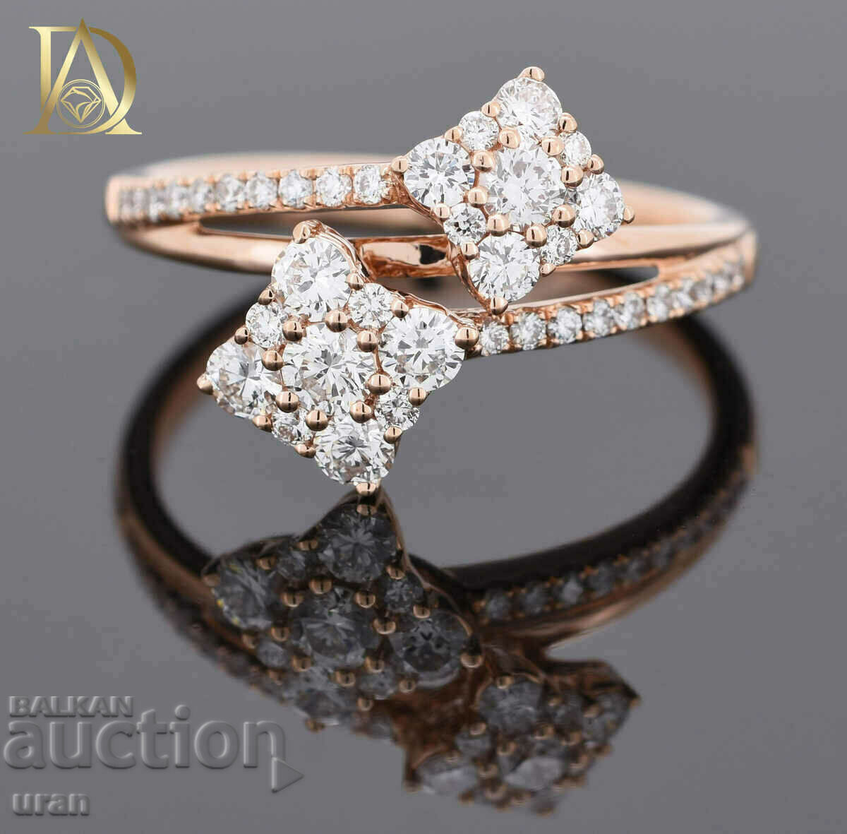 Inel de aur nou cu diamante naturale de 0,69 ct