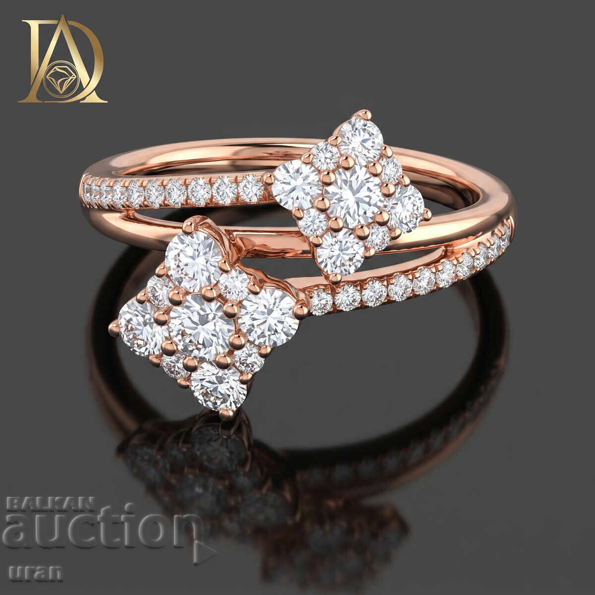 Inel de aur nou cu diamante naturale de 0,69 ct