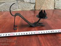 CANDLESTICK WROUGHT IRON METAL OLD