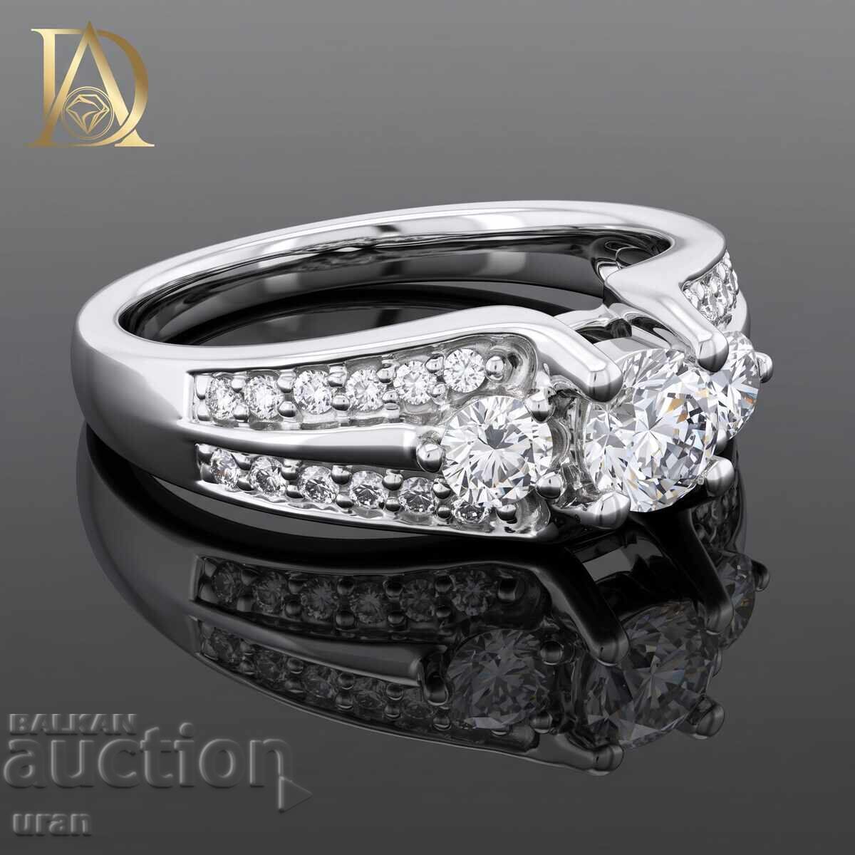 Inel de aur nou cu diamante naturale de 0,96 ct cu preț € 3000.00 | 5867.51 BGN
