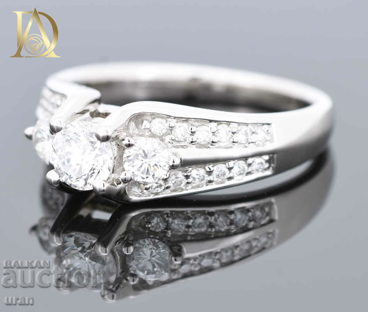 Auction New Gold Ring with 0.96ct Natural Diamonds Auction New Gold Ring with 0.96ct Natural Diamonds