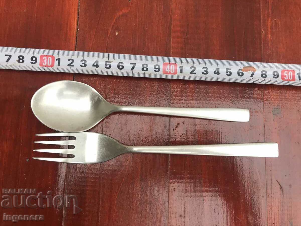 SPOON, FORK SET SILVER PLATED MARKED