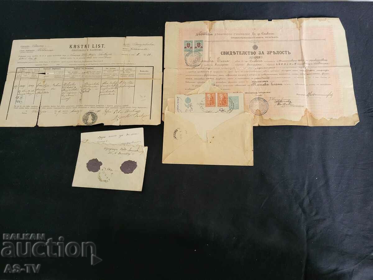 Old documents, letters, stamps