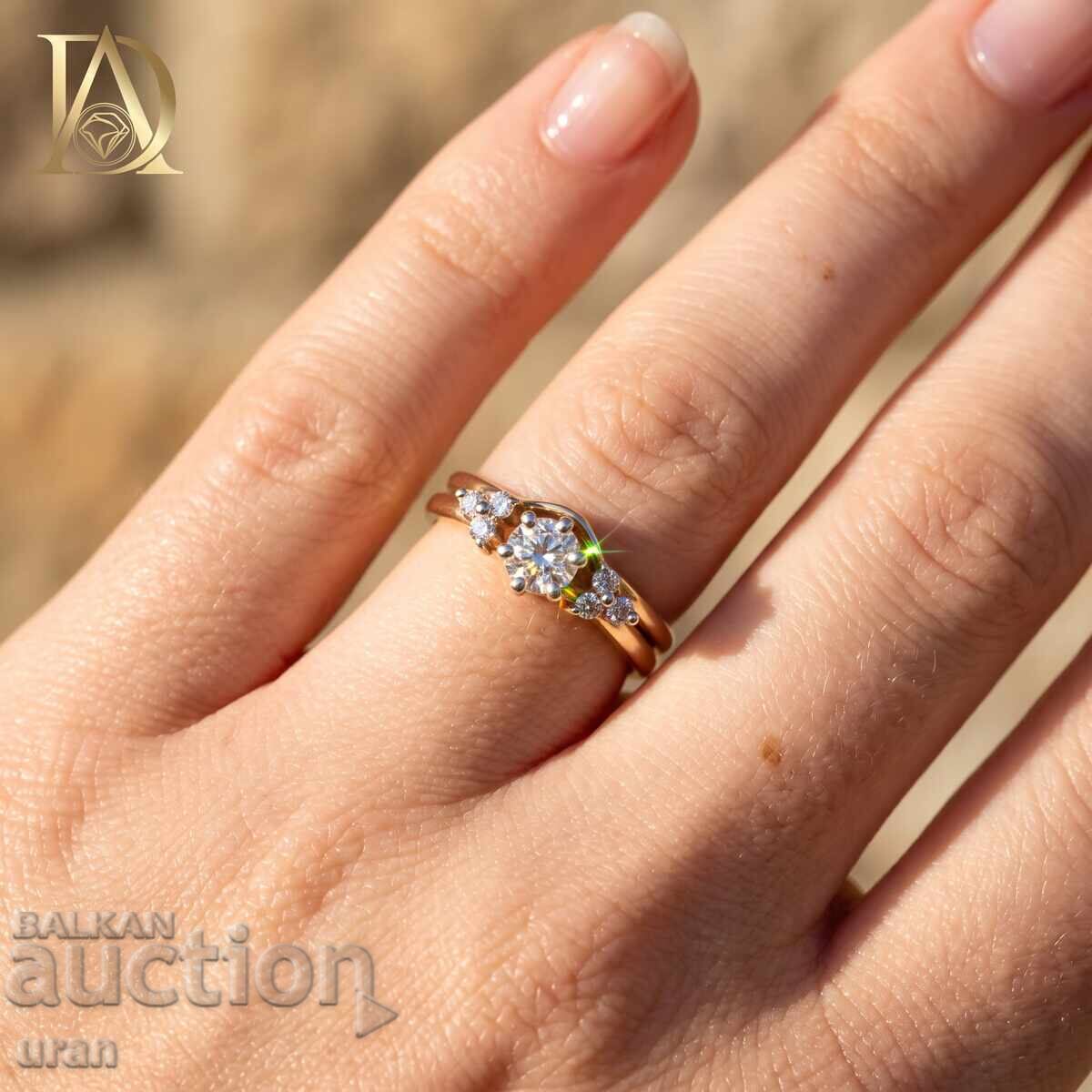 Auction  New Gold Ring with 0.44ct Natural Diamonds