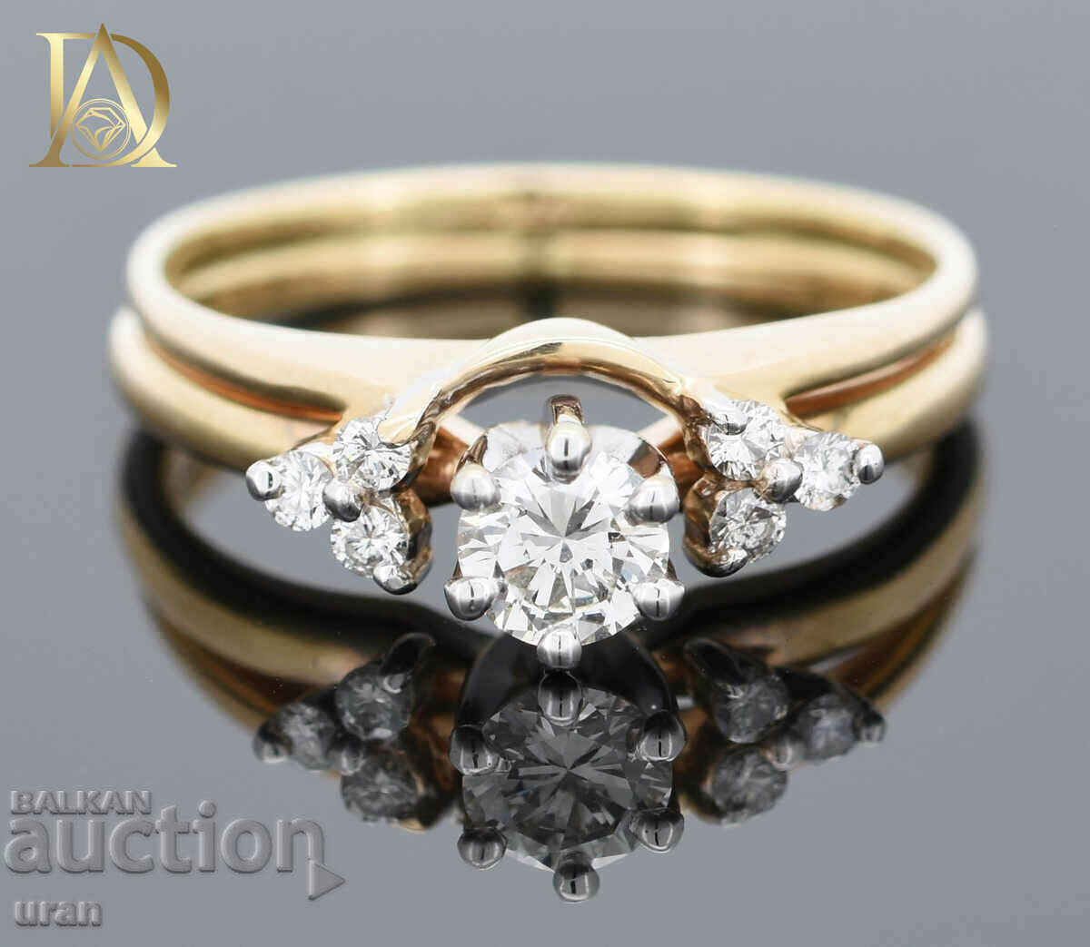 Inel de aur nou cu diamante naturale de 0,44 ct