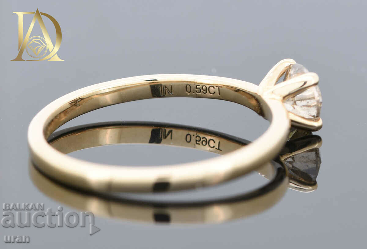 New Gold Ring with 0.50ct Natural Diamond - 5 New Gold Ring with 0.50ct Natural Diamond - 5