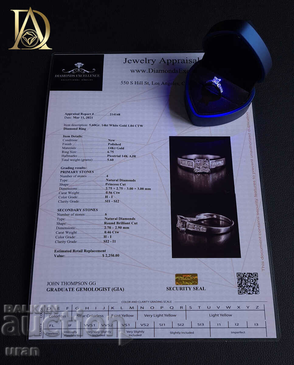 New Gold Ring with 1.04ct Natural Diamonds - 5 New Gold Ring with 1.04ct Natural Diamonds - 5