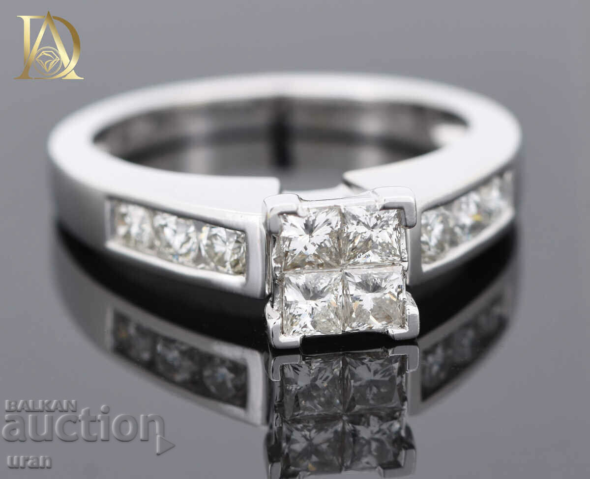 New Gold Ring with 1.04ct Natural Diamonds