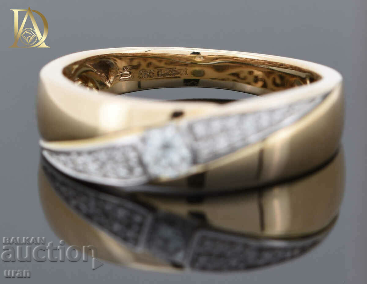 Auction New Gold Ring with 0.25ct Natural Diamonds Auction New Gold Ring with 0.25ct Natural Diamonds