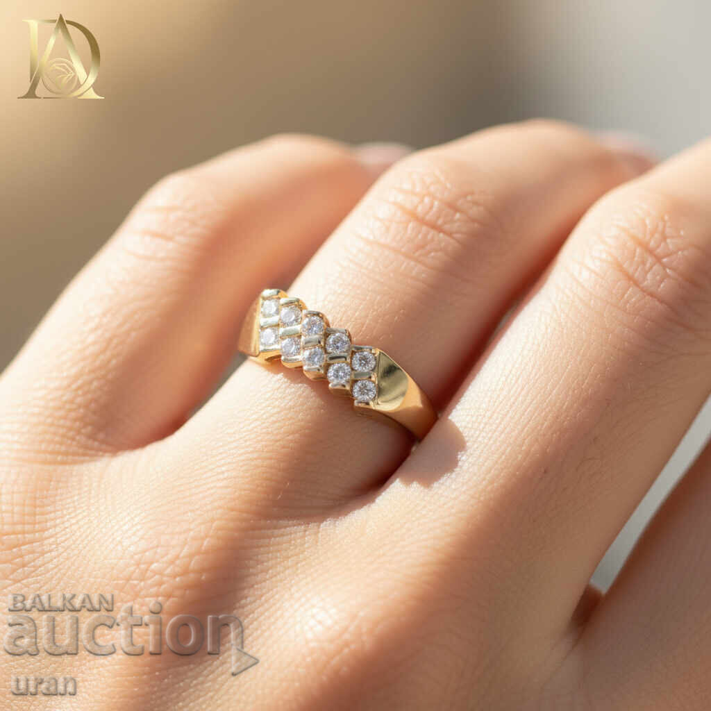 Licitație Inel de aur nou cu diamante naturale de 0,50 ct