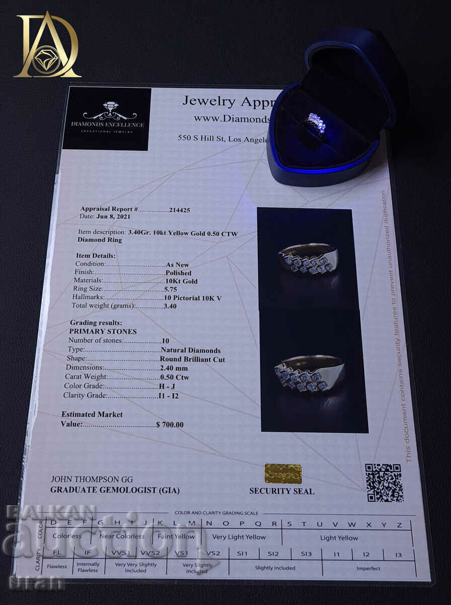 Inel de aur nou cu diamante naturale de 0,50 ct - 5 Inel de aur nou cu diamante naturale de 0,50 ct - 5