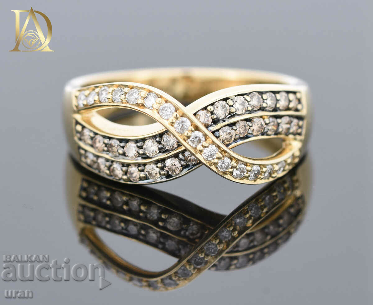 New Gold Ring with 0.62ct Natural Diamonds