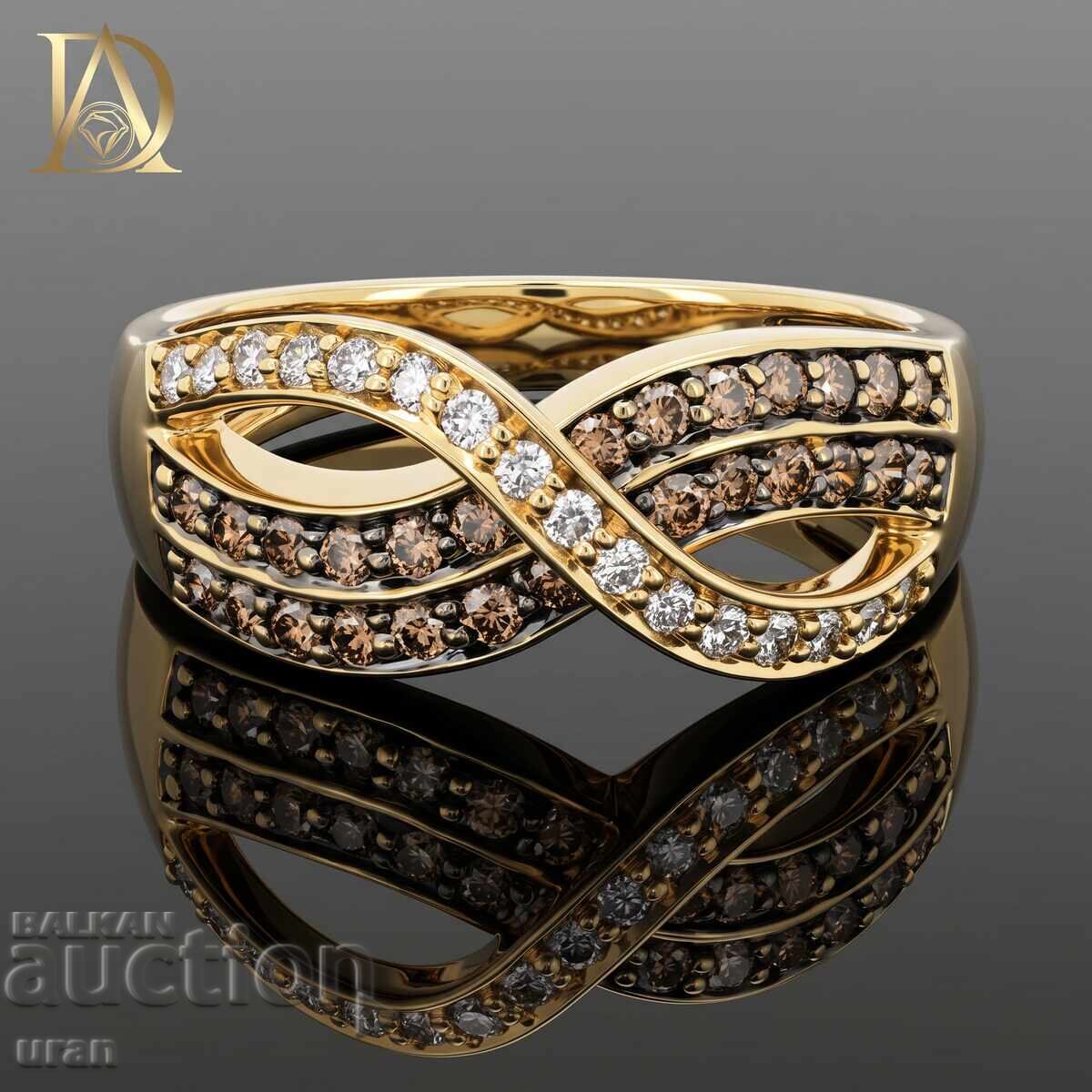 Inel de aur nou cu diamante naturale de 0,62 ct