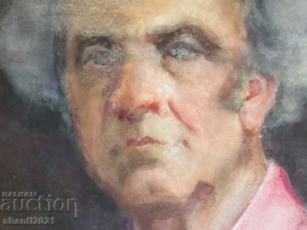 Auction Oil painting, cardboard, portrait of Bogomil Rainov, 90x73cm Auction Oil painting, cardboard, portrait of Bogomil Rainov, 90x73cm