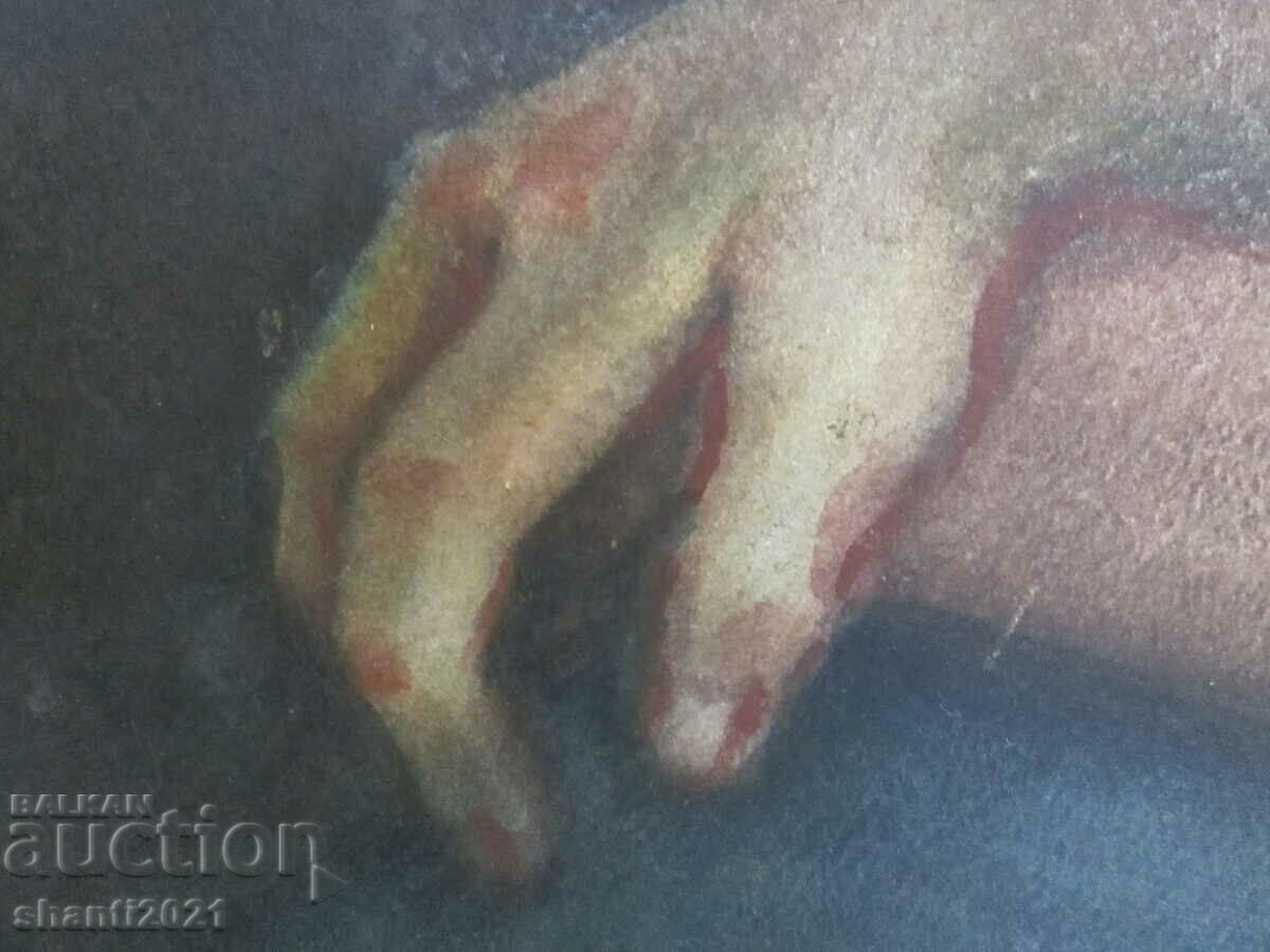 Delivery of Oil painting, cardboard, portrait of Bogomil Rainov, 90x73cm Delivery of Oil painting, cardboard, portrait of Bogomil Rainov, 90x73cm