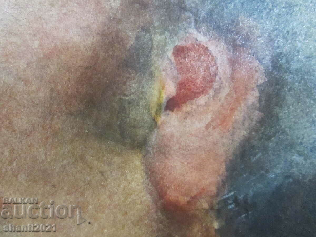 Oil painting, cardboard, portrait of Bogomil Rainov, 90x73cm - 5 Oil painting, cardboard, portrait of Bogomil Rainov, 90x73cm - 5