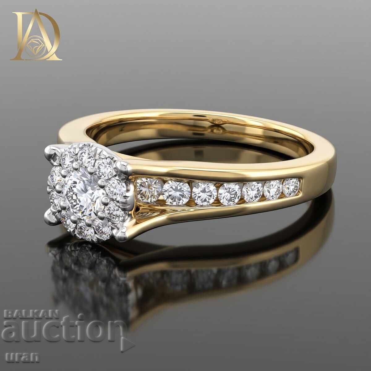 Inel de aur nou cu diamante naturale de 0,67 ct cu preț € 2000.00 | 3911.67 BGN