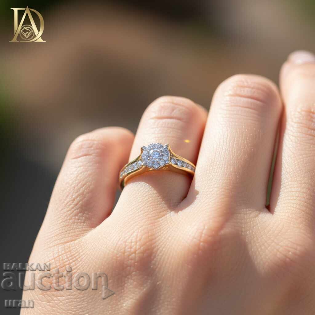 Licitație Inel de aur nou cu diamante naturale de 0,67 ct