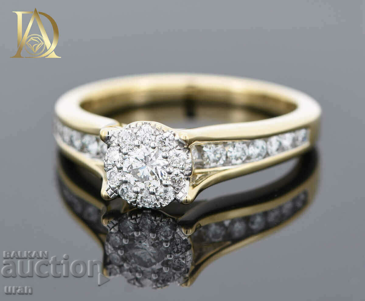 Livrarea Inel de aur nou cu diamante naturale de 0,67 ct