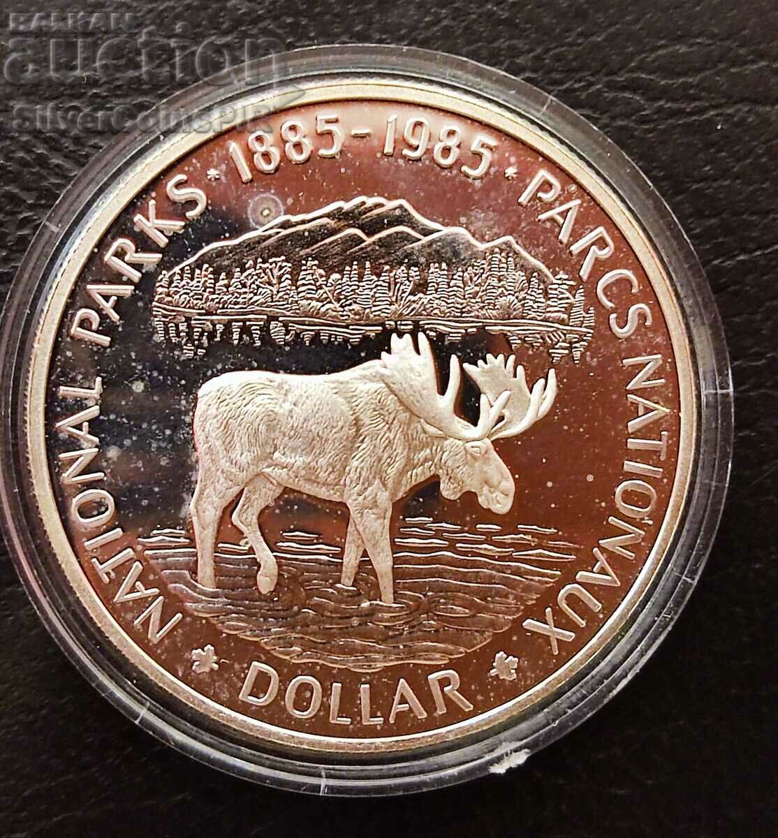 Argint 1 dolar Parcuri naționale 1985 Canada