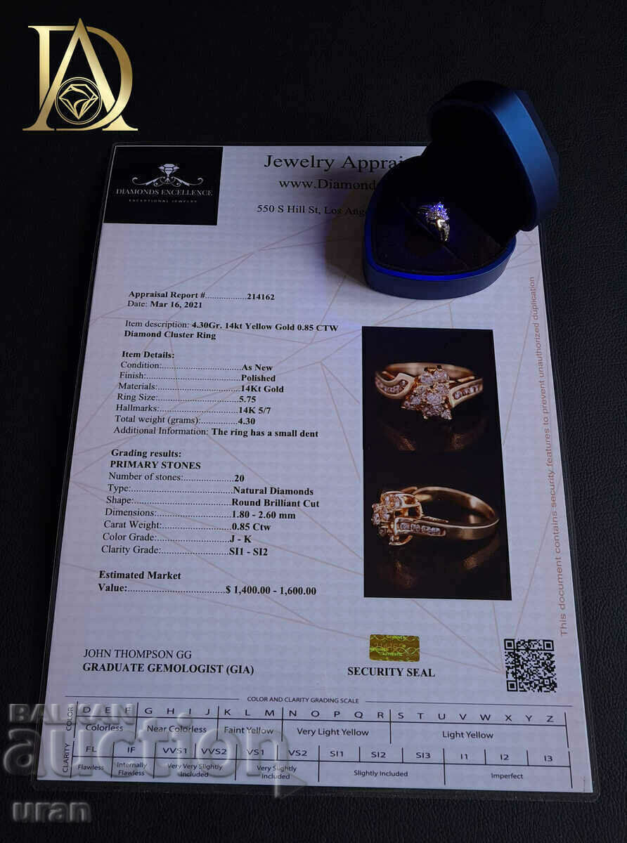 New Gold Ring with 0.85ct Natural Diamonds - 6 New Gold Ring with 0.85ct Natural Diamonds - 6