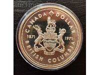 Argint 1 dolar British Columbia 1971 Canada