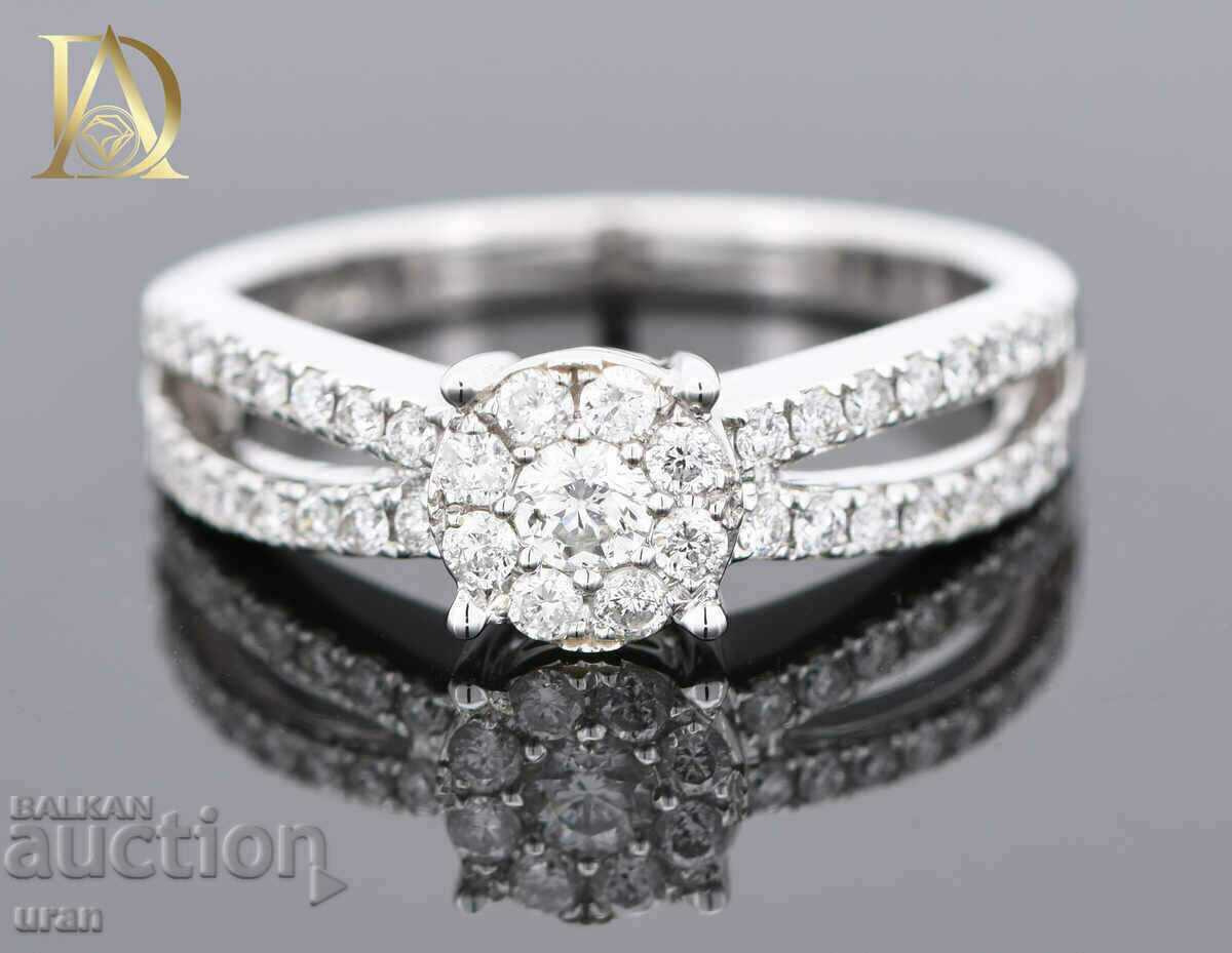 Νέο χρυσό δαχτυλίδι με φυσικά διαμάντια 0,60 καρατίων