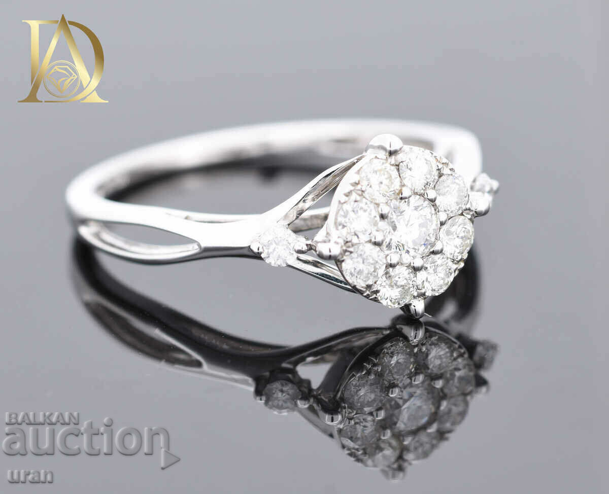 Нов Златен Пръстен с 0.54кт Естествени Брилянти - 5 Нов Златен Пръстен с 0.54кт Естествени Брилянти - 5