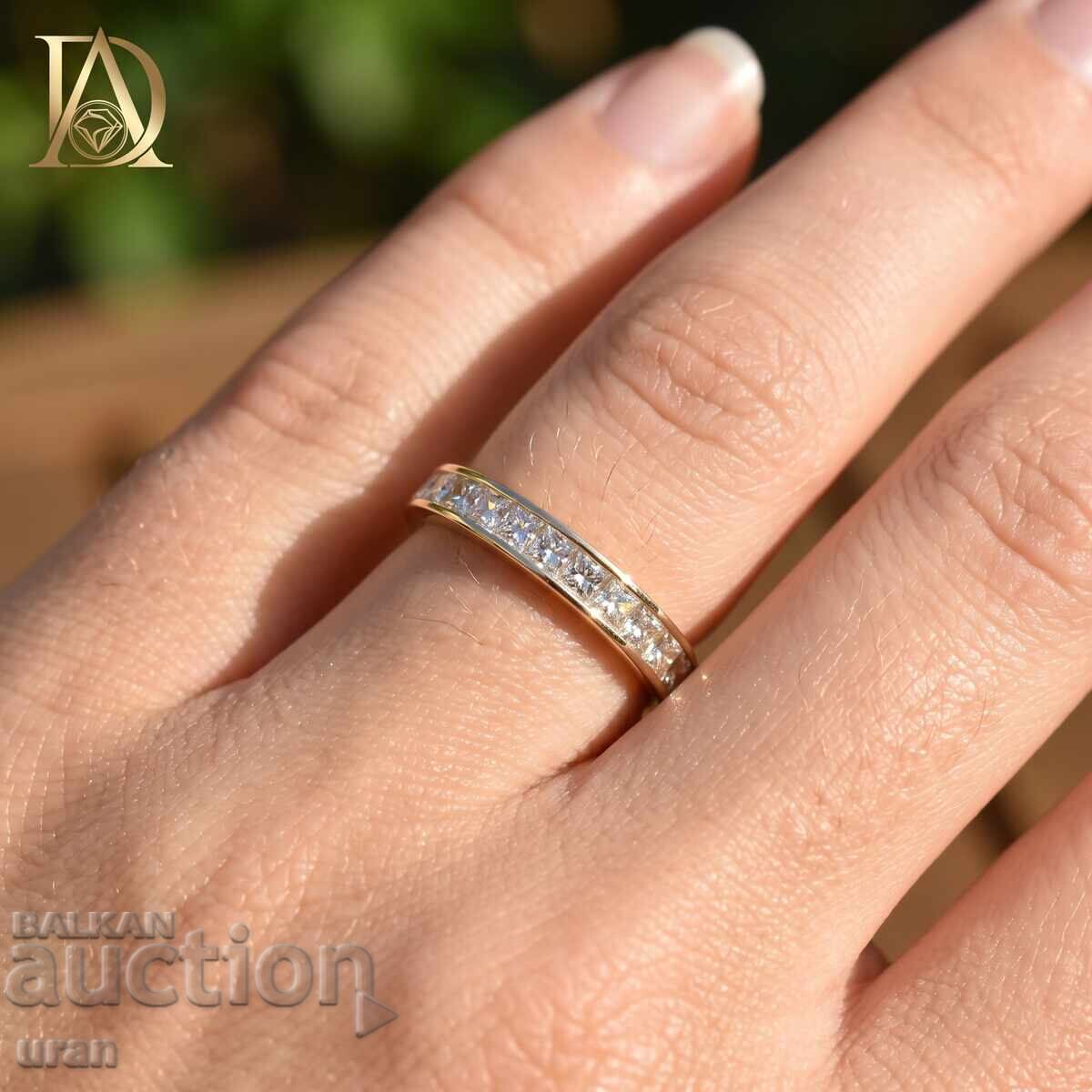 Auction  New Gold Ring with 1.00ct Natural Diamonds