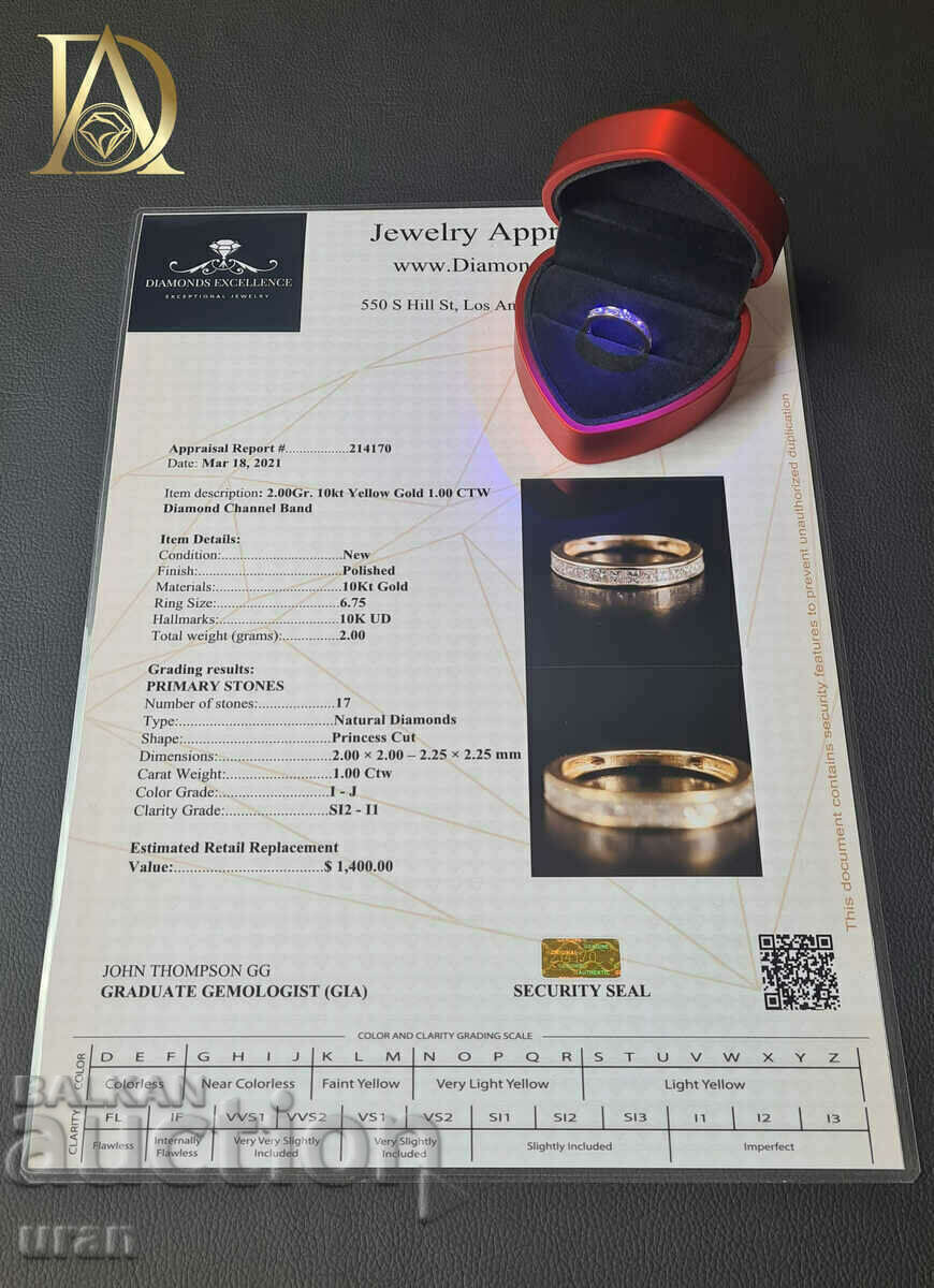 Delivery of New Gold Ring with 1.00ct Natural Diamonds