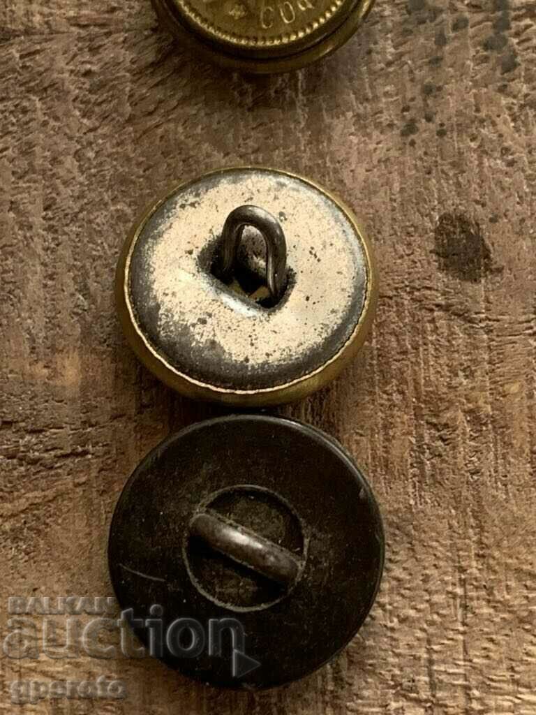 Lot of military buttons - One royal and two socialist - 5 Lot of military buttons - One royal and two socialist - 5