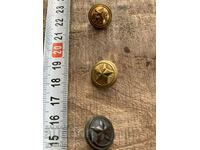 Lot of military buttons - One royal and two socialist