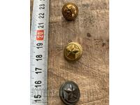 Lot of military buttons - One royal and two socialist
