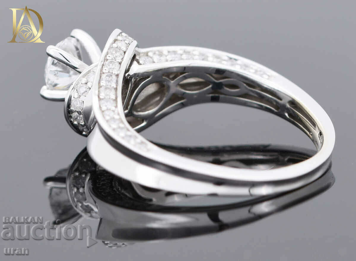 Licitație Inel de aur nou cu diamante naturale de 0,99 ct