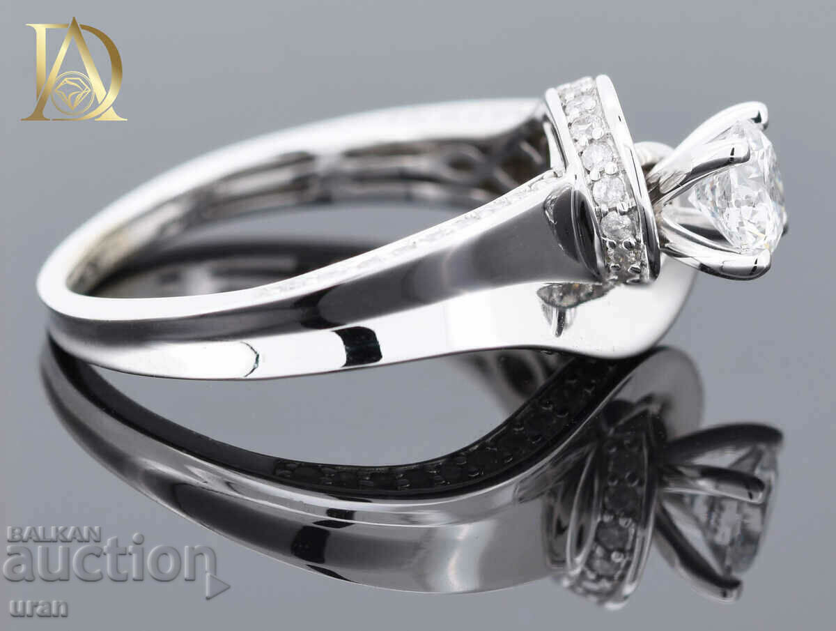 Inel de aur nou cu diamante naturale de 0,99 ct - 5