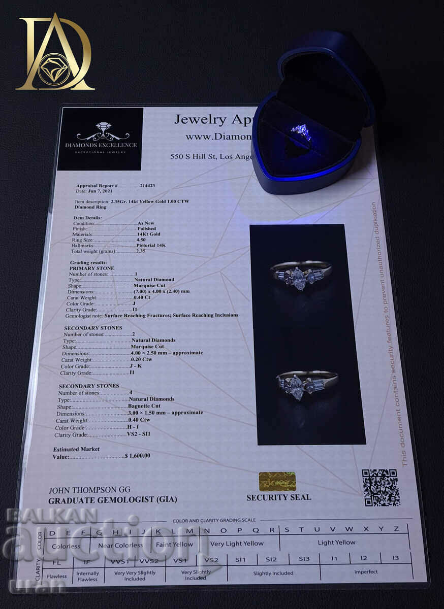 New Gold Ring with 1.00ct Natural Diamonds - 6 New Gold Ring with 1.00ct Natural Diamonds - 6