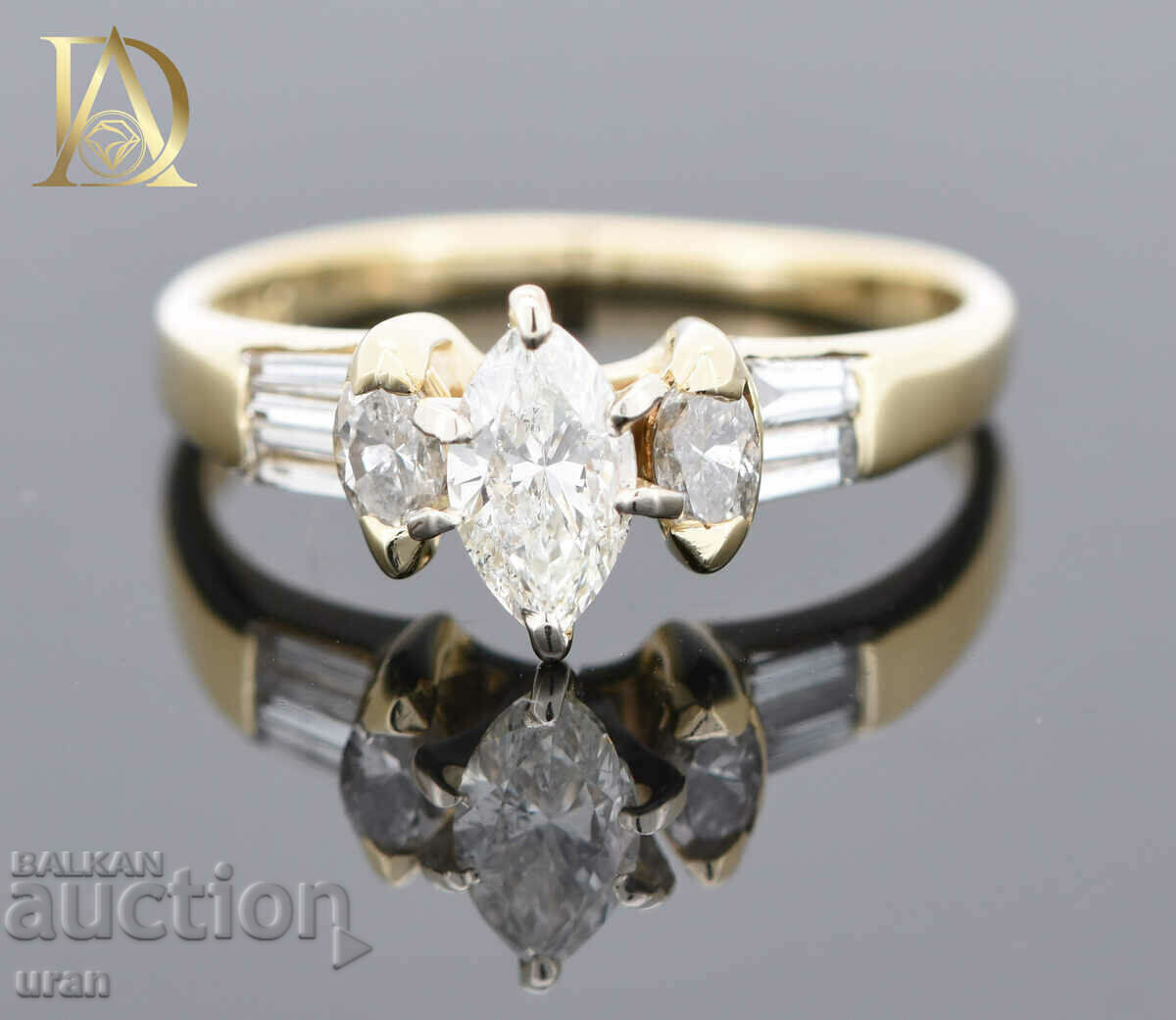 Inel de aur nou cu diamante naturale de 1,00 ct