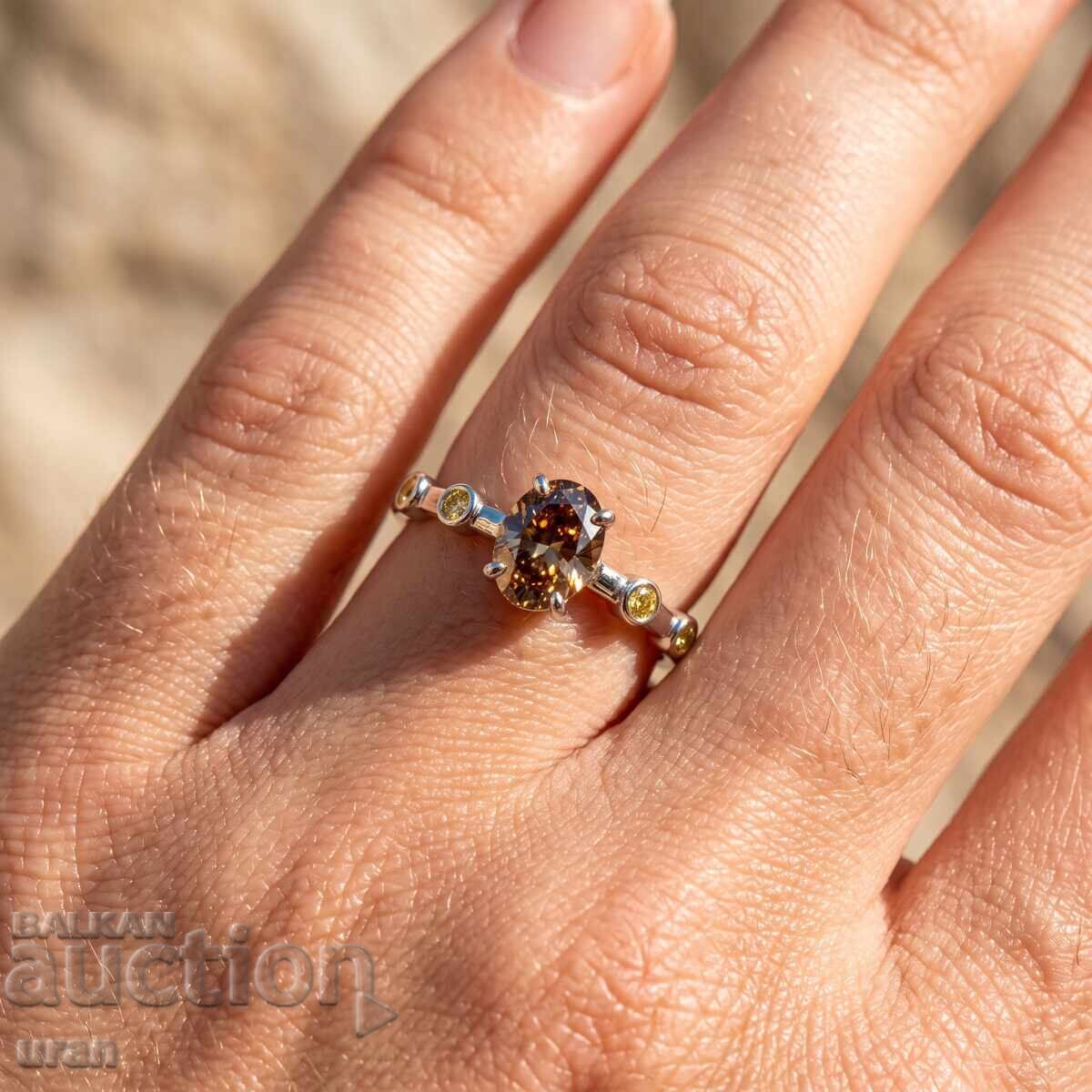 Auction  New Gold Ring with 0.56ct Natural Diamonds