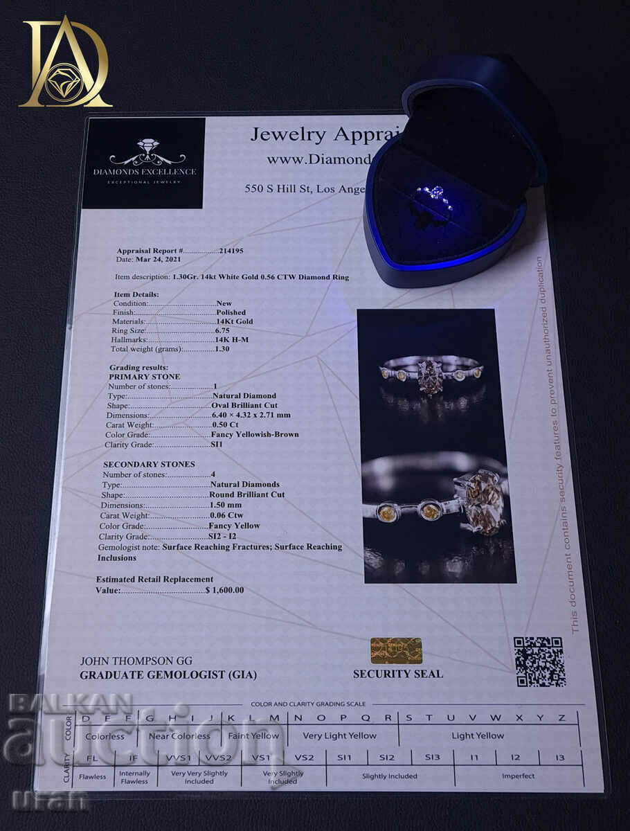 Inel de aur nou cu diamante naturale de 0,56 ct - 6