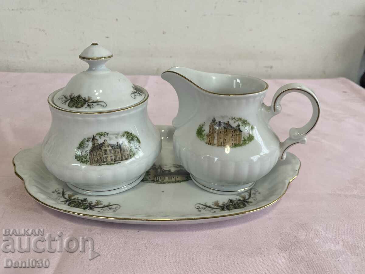 A beautiful German porcelain set with markings