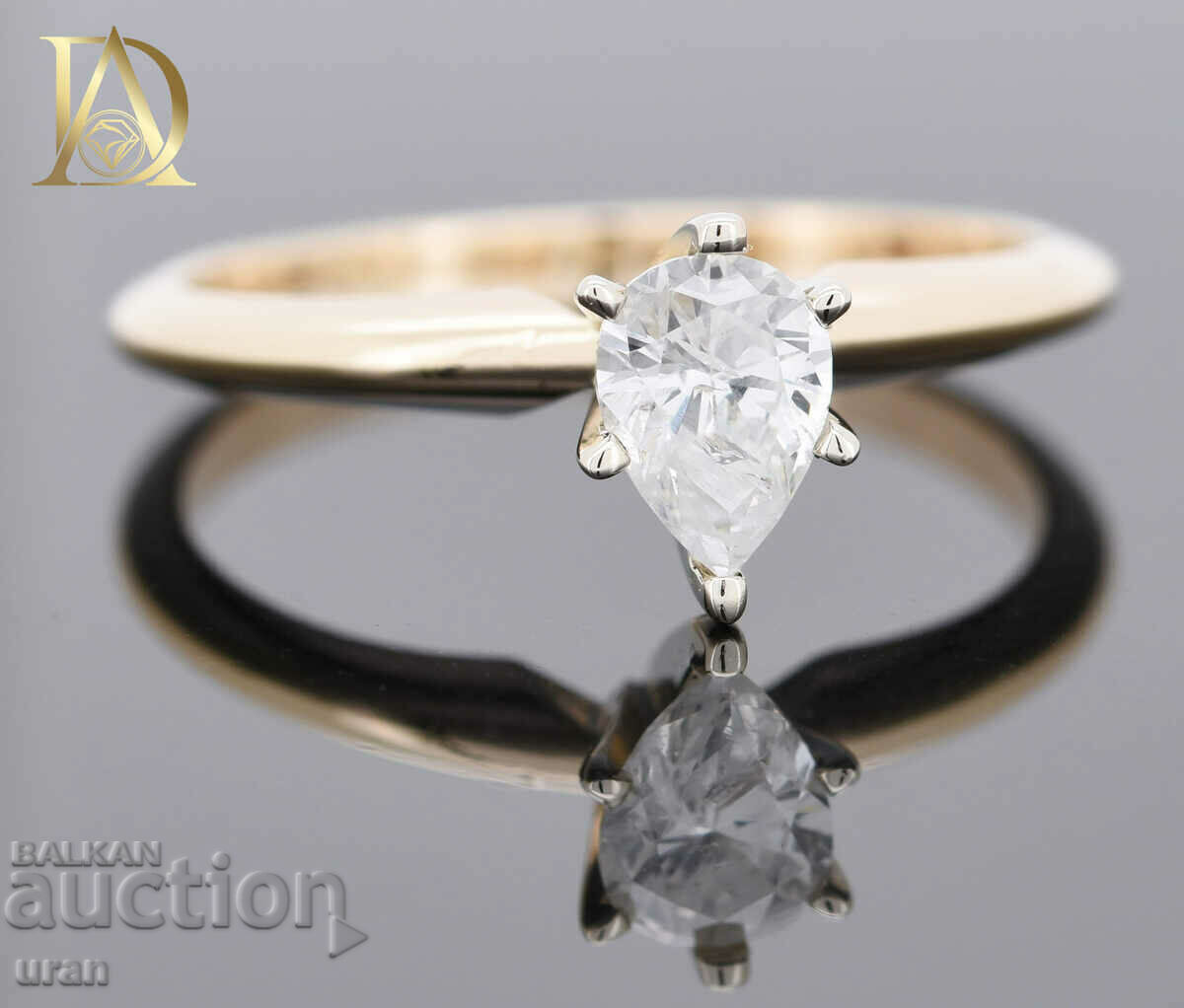 Νέο χρυσό δαχτυλίδι με φυσικό διαμάντι 0,52 καρατίων με τιμή 950.00 BGN | € 485.73 Νέο χρυσό δαχτυλίδι με φυσικό διαμάντι 0,52 καρατίων με τιμή 950.00 BGN | € 485.73