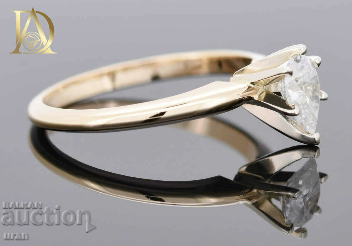 Παράδοση Νέο χρυσό δαχτυλίδι με φυσικό διαμάντι 0,52 καρατίων Παράδοση Νέο χρυσό δαχτυλίδι με φυσικό διαμάντι 0,52 καρατίων